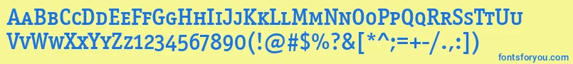 Officinasermdscitctt Font – Blue Fonts on Yellow Background