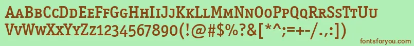 Officinasermdscitctt Font – Brown Fonts on Green Background