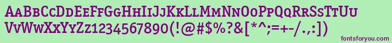 Officinasermdscitctt Font – Purple Fonts on Green Background
