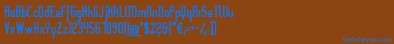 フォントSlimaniaBold – 茶色の背景に青い文字