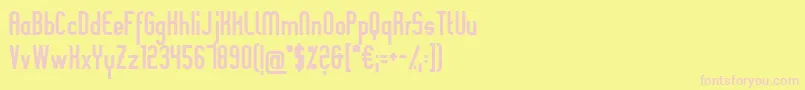 SlimaniaBold-fontti – vaaleanpunaiset fontit keltaisella taustalla
