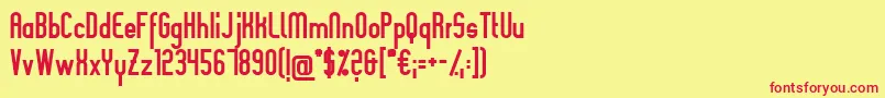 SlimaniaBold-fontti – punaiset fontit keltaisella taustalla