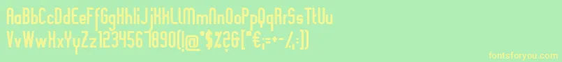 SlimaniaBold-Schriftart – Gelbe Schriften auf grünem Hintergrund