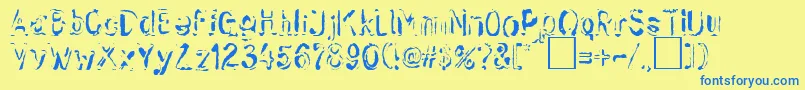 Sk ffy Font – Blue Fonts on Yellow Background