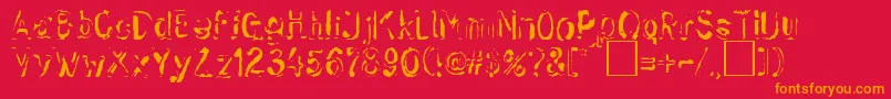 Fonte Sk ffy – fontes laranjas em um fundo vermelho