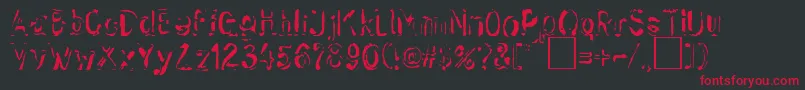 フォントSk ffy – 黒い背景に赤い文字