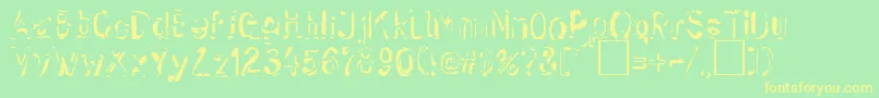 Sk ffy Font – Yellow Fonts on Green Background