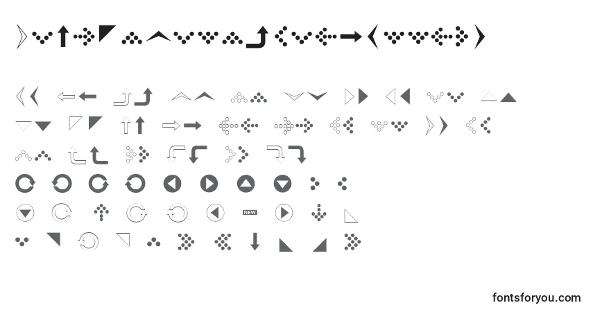Czcionka Simpledirectionarrows – alfabet, cyfry, specjalne znaki