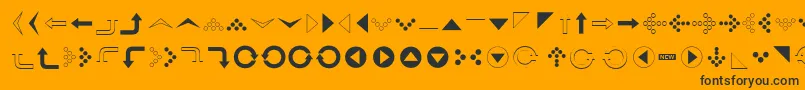 Fonte Simpledirectionarrows – fontes pretas em um fundo laranja