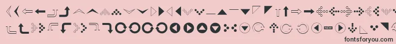 フォントSimpledirectionarrows – ピンクの背景に黒い文字