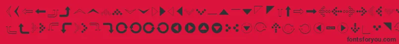 Fonte Simpledirectionarrows – fontes pretas em um fundo vermelho