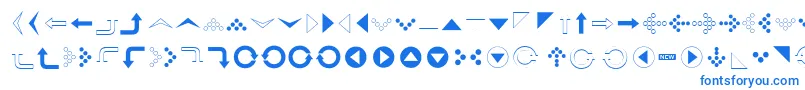 フォントSimpledirectionarrows – 白い背景に青い文字