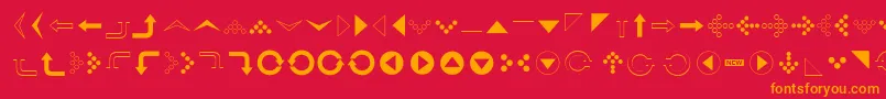 Simpledirectionarrows Font – Orange Fonts on Red Background
