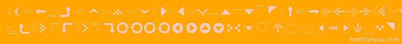 Simpledirectionarrows-Schriftart – Rosa Schriften auf orangefarbenem Hintergrund