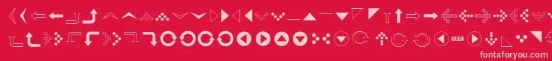 Simpledirectionarrows Font – Pink Fonts on Red Background