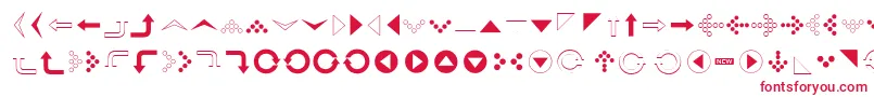 Simpledirectionarrows Font – Red Fonts on White Background