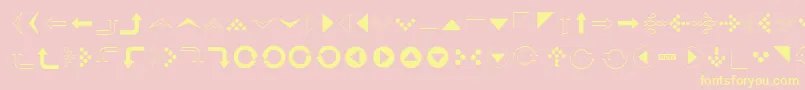 Police Simpledirectionarrows – polices jaunes sur fond rose