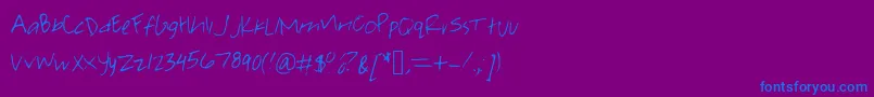 Pearachel-Schriftart – Blaue Schriften auf violettem Hintergrund