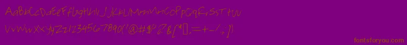 Pearachel-Schriftart – Braune Schriften auf violettem Hintergrund