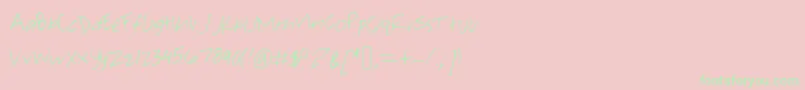 フォントPearachel – ピンクの背景に緑の文字