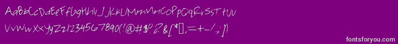 フォントPearachel – 紫の背景に緑のフォント