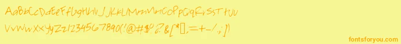 Шрифт Pearachel – оранжевые шрифты на жёлтом фоне