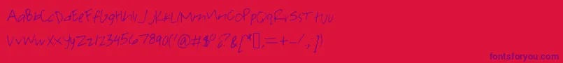 Pearachel-Schriftart – Violette Schriften auf rotem Hintergrund