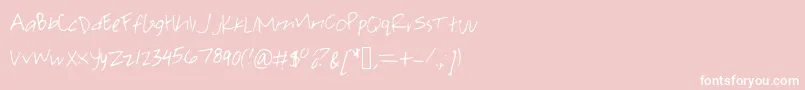 Pearachel-Schriftart – Weiße Schriften auf rosa Hintergrund