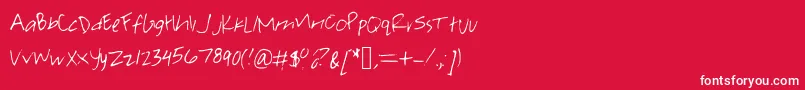 Pearachel-Schriftart – Weiße Schriften auf rotem Hintergrund