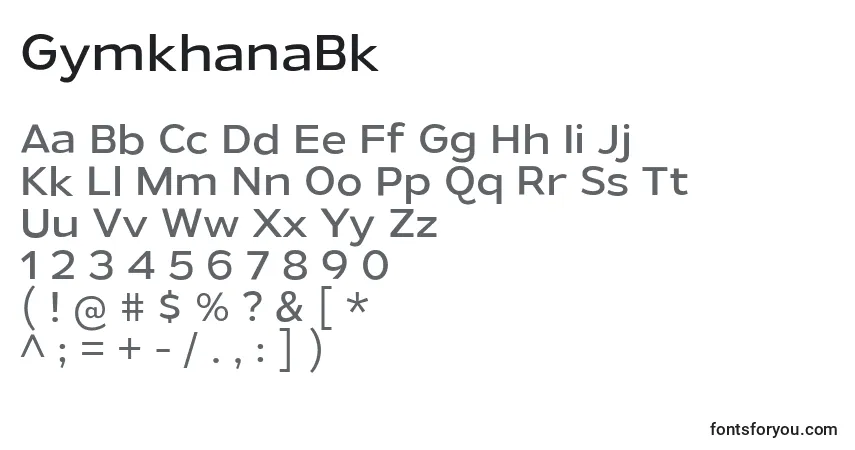 Schriftart GymkhanaBk – Alphabet, Zahlen, spezielle Symbole