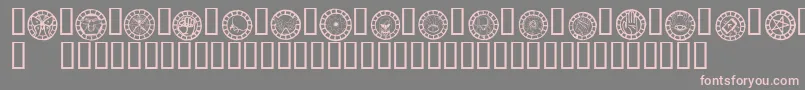フォントWwchb – 灰色の背景にピンクのフォント