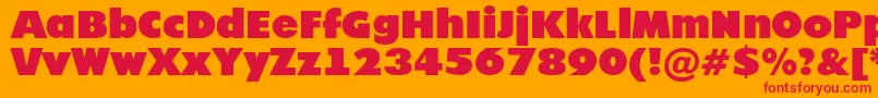 Fonte AFuturicanord – fontes vermelhas em um fundo laranja