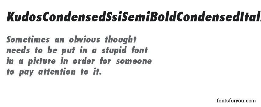 KudosCondensedSsiSemiBoldCondensedItalic-fontti