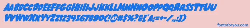 Shablagoosuperital Font – Blue Fonts on Pink Background