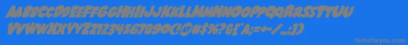 Shablagoosuperital-Schriftart – Graue Schriften auf blauem Hintergrund
