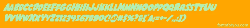 Shablagoosuperital Font – Green Fonts on Orange Background