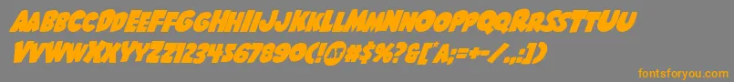 フォントShablagoosuperital – オレンジの文字は灰色の背景にあります。