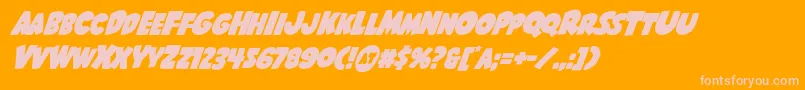 Shablagoosuperital-fontti – vaaleanpunaiset fontit oranssilla taustalla