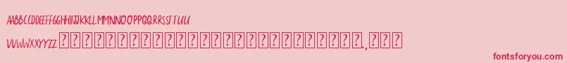 フォントTheSarcasticGiraffe – ピンクの背景に赤い文字