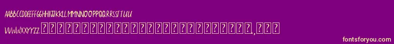 Fonte TheSarcasticGiraffe – fontes amarelas em um fundo roxo