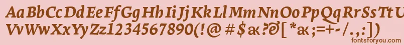 LeksaproExtraboldItalic Font – Brown Fonts on Pink Background