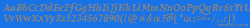 フォントLeksaproExtraboldItalic – 青い背景に灰色の文字