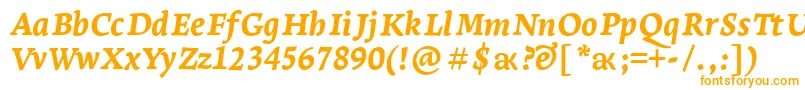LeksaproExtraboldItalic Font – Orange Fonts on White Background