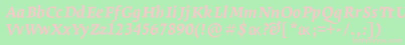 LeksaproExtraboldItalic Font – Pink Fonts on Green Background