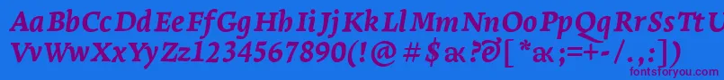 LeksaproExtraboldItalic Font – Purple Fonts on Blue Background