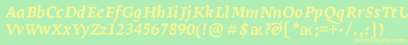 LeksaproExtraboldItalic Font – Yellow Fonts on Green Background