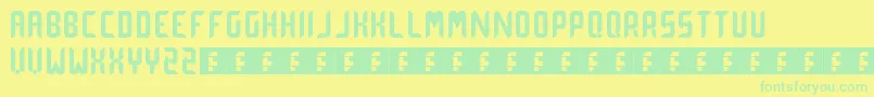 Fonte DotCurve – fontes verdes em um fundo amarelo
