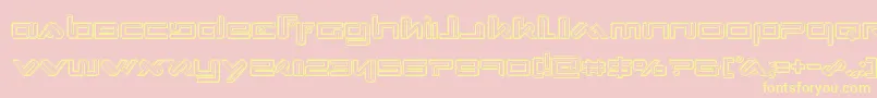 Xephyrengrave-Schriftart – Gelbe Schriften auf rosa Hintergrund