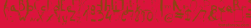 ReeldTypeface-Schriftart – Braune Schriften auf rotem Hintergrund