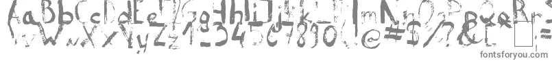 ReeldTypeface-fontti – harmaat kirjasimet valkoisella taustalla